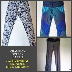 3pc Bundle Activewear Bottoms Yoga Workout Leggings Wide Leg Pants Athleisure